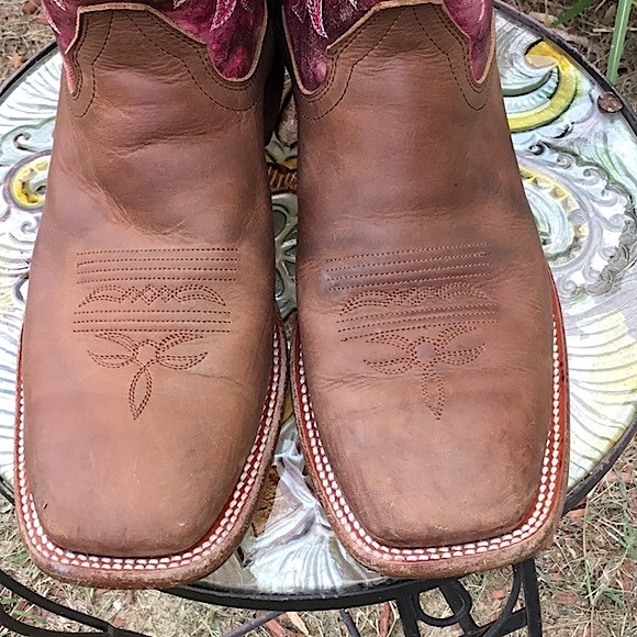 Shyanne Women’s Stryke Square Toe Brown & Pink Western Boots - Picture 11 of 16
